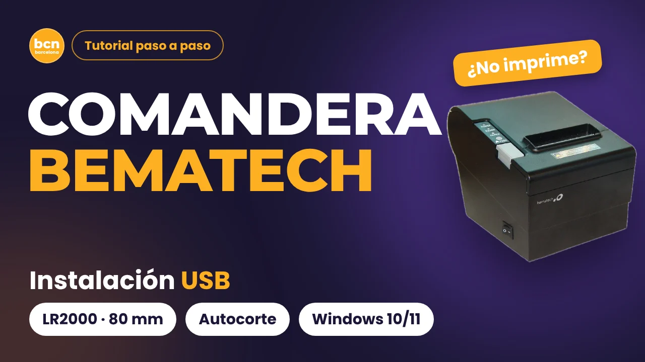 comandera Bematech instalación por USB en video