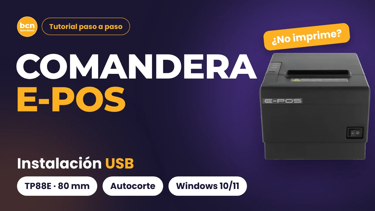comandera E-POS instalación por USB en video