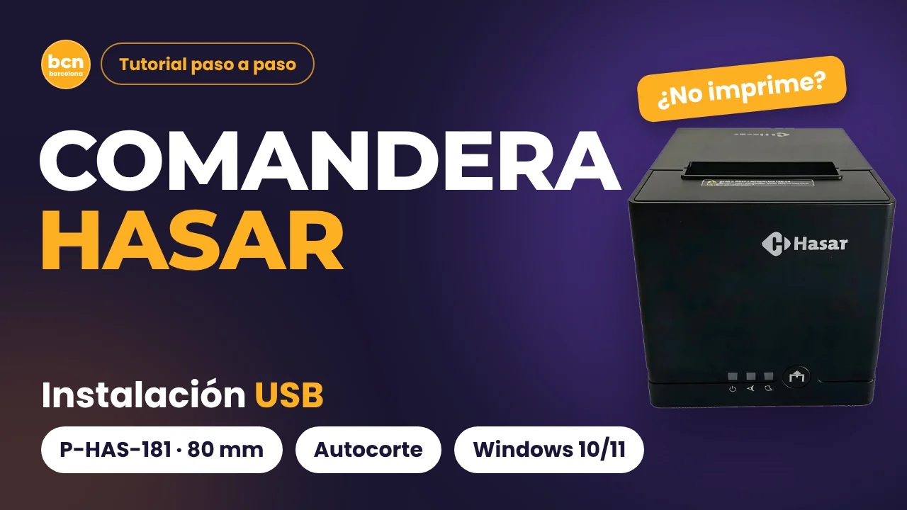 comandera Hasar instalación por USB en video