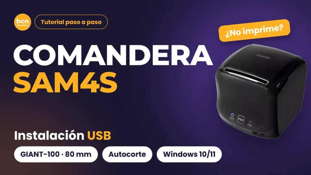 Comandera Sam4s GIANT-100: instalarla por USB + driver gratis