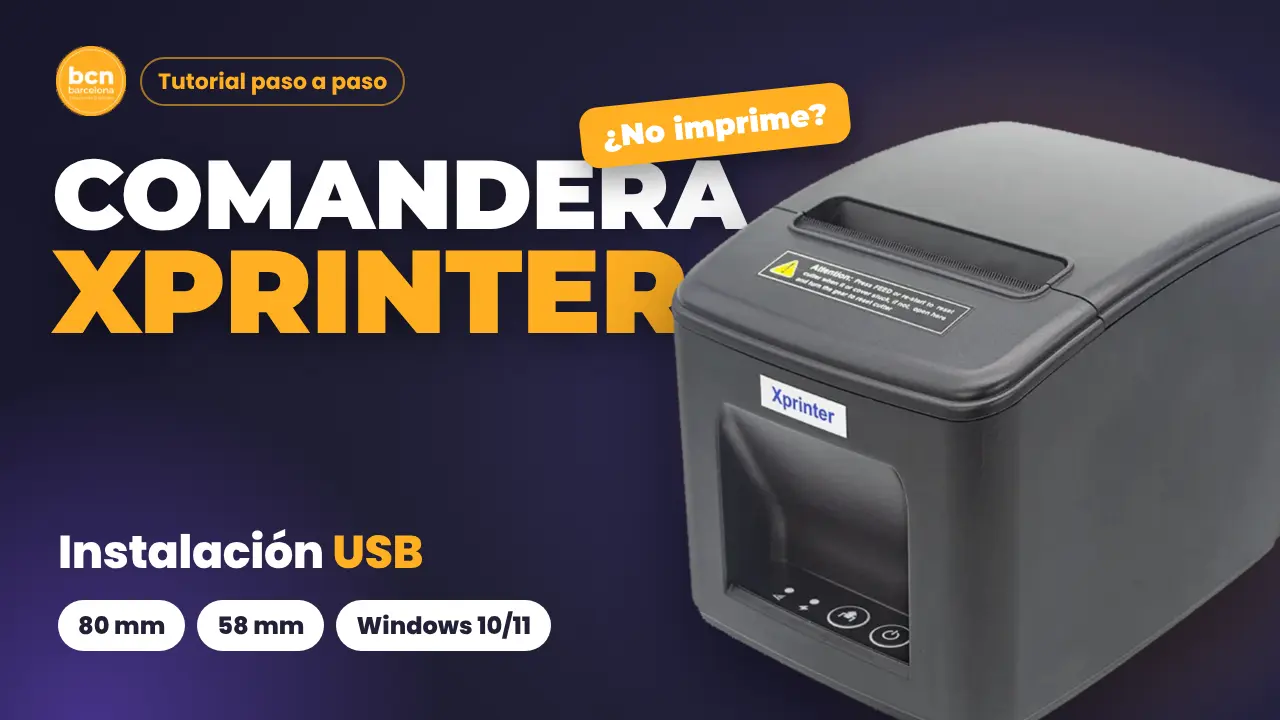 comandera Xprinter 80mm instalación por USB en video